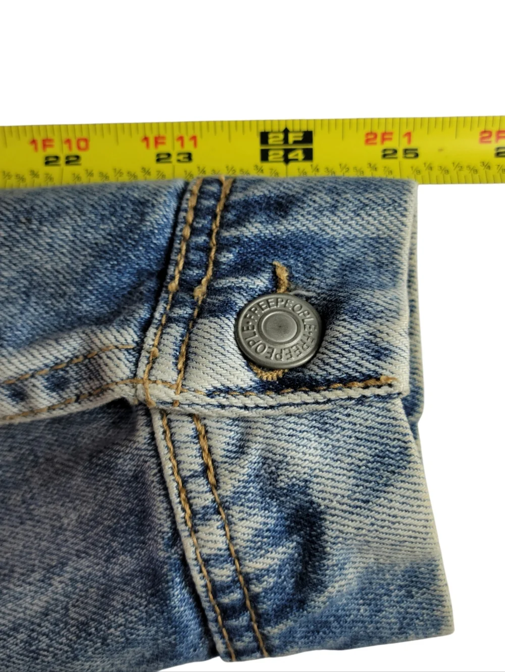 Free People Trucker Jacket Women Size S Acid Wash Light Denim Cotton Blend - Picture 10 of 11